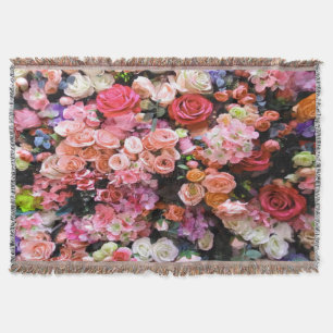 Färgblommor i Bloom Blommigt Bouquet Filt