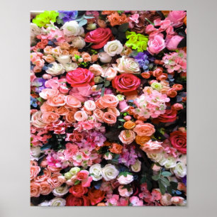 Färgblommor i Bloom Blommigt Bouquet Poster