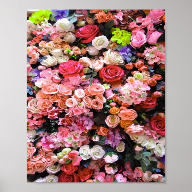 Färgblommor i Bloom Blommigt Bouquet Poster (Framsidan)