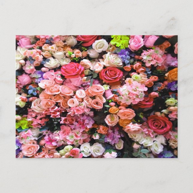 Färgblommor i Bloom Blommigt Bouquet Vykort (Framsida)