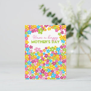 Färgblommor i daisy Lycklig Mors dag Vykort