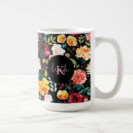 Färgblommor i engelska trädgårdsodlingar mönster m kaffemugg