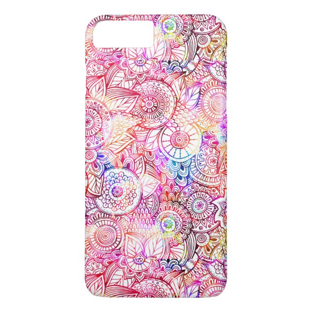 Färgblommor i färglös abstrakt Case-Mate iPhone skal (Baksida)