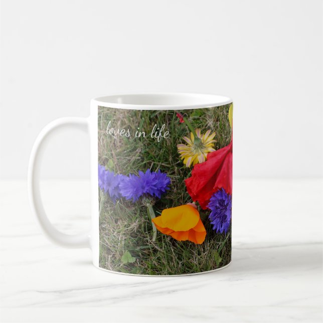 Färgblommor i Gräsmatta Kaffemugg (Vänster)