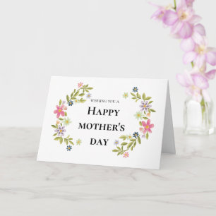 Färgblommor i lycklig Mors dag Hälsning Kort
