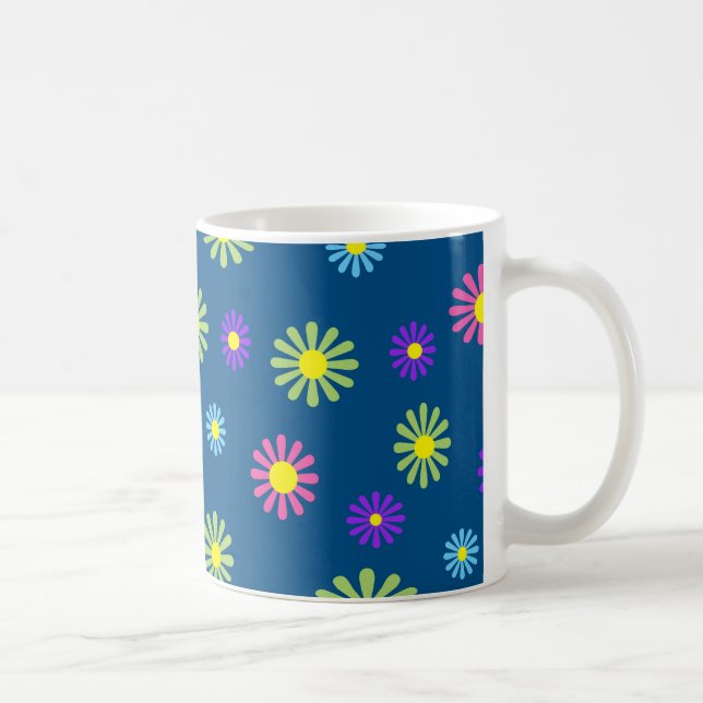 Färgblommor i popkonst kaffemugg (Höger)