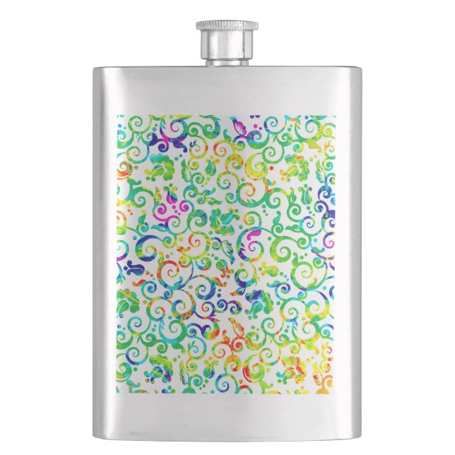 Färgblommor i rött vatten fickplunta (Framsidan)