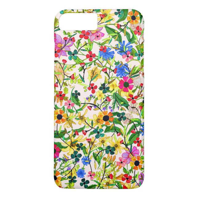 Färgblommor i vår-blommigt Case-Mate iPhone skal (Baksida)