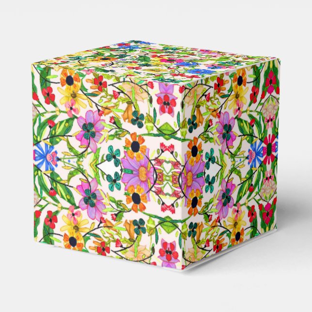 Färgblommor i vår-blommigt presentaskar (Baksidan Sidan)