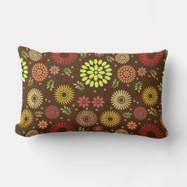 Färgblommor i varma skuggor lumbarkudde