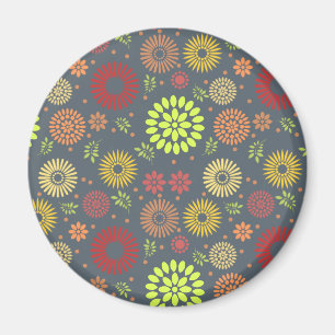 Färgblommor i varma skuggor magnet