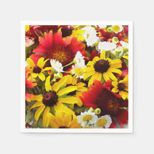 Färgblommor Impressionist Stil Decoupage Pappersservett