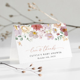 Färgblommor, jodblommor, boho, babyskor tack kort