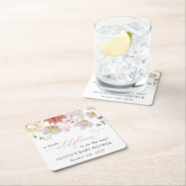 Färgblommor, jodblommor, boho, babyskor underlägg papper kvadrat