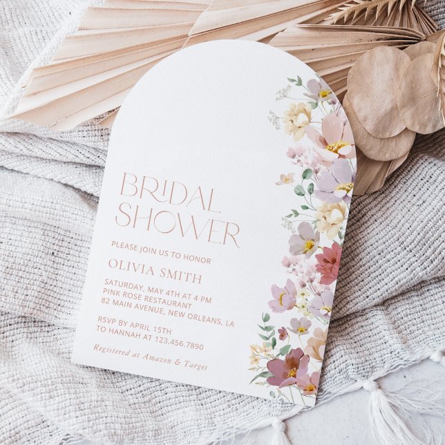 Färgblommor, jodblommor, boho, Möhippa Inbjudningar (Skapare uppladdad)