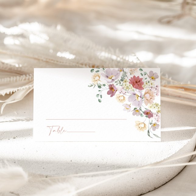 Färgblommor, jodblommor, boho, Möhippa Placeringskort (Skapare uppladdad)