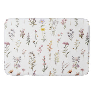 Färgblommor, jodblommor, trädgårdsblommor badrumsmatta