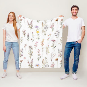 Färgblommor, jodblommor, trädgårdsblommor fleecefilt