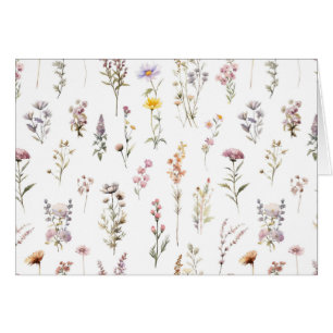 Färgblommor, jodblommor, trädgårdsblommor hälsningskort