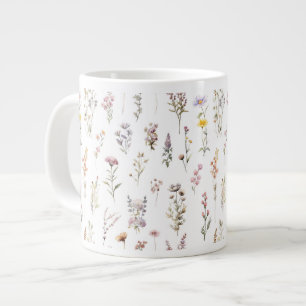 Färgblommor, jodblommor, trädgårdsblommor jumbo mugg
