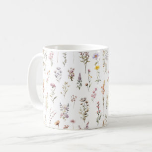 Färgblommor, jodblommor, trädgårdsblommor kaffemugg