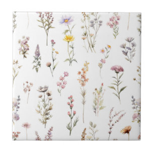 Färgblommor, jodblommor, trädgårdsblommor kakelplatta