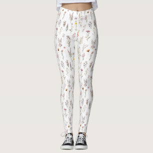 Färgblommor, jodblommor, trädgårdsblommor leggings