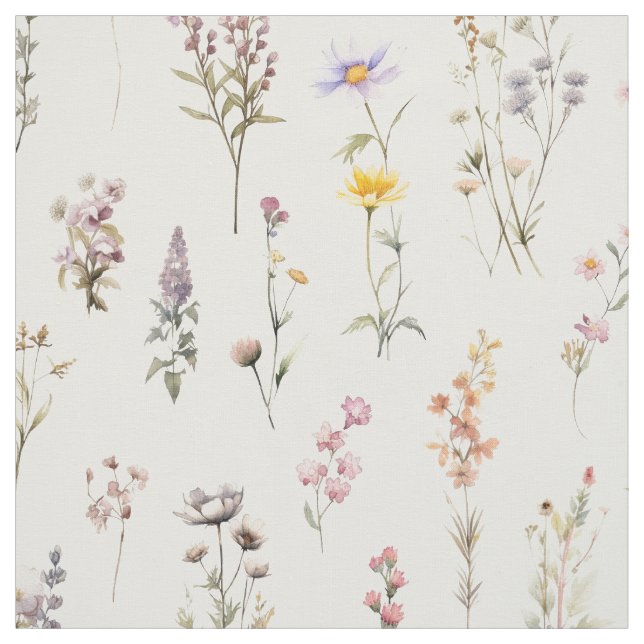 Färgblommor, jodblommor, trädgårdsblommor tyg (Provkarta)