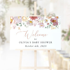 Färgblommor, jodblommor, välkomsthälsa för babyklä poster
