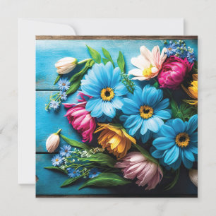 Färgblommor Julkort