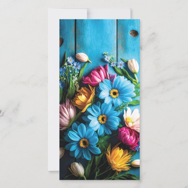 Färgblommor Julkort (Framsida)