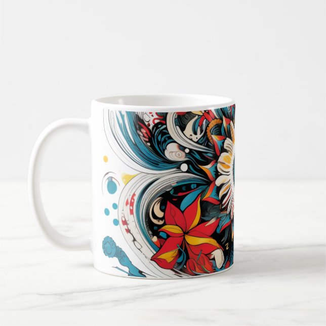 Färgblommor Kaffemugg (Vänster)