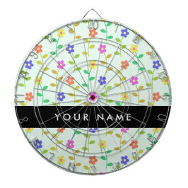 Färgblommor, Ljust grönt bakgrund, svart Darttavla