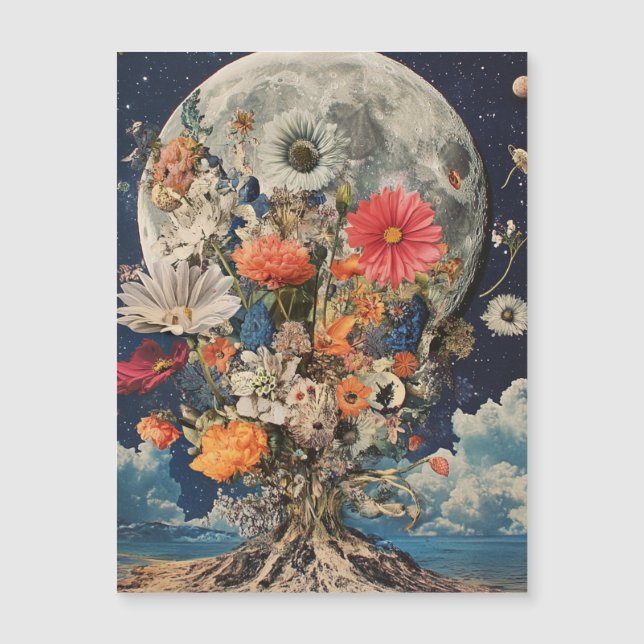 Färgblommor med hel måne (Framsida)