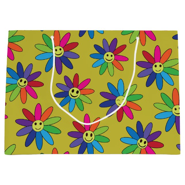 Färgblommor med lycklig ansikte mönster (Framsidan)