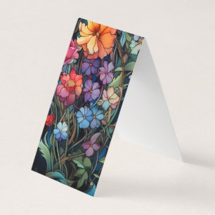 Färgblommor med stora bokmärken för Bokmärken Visitkort