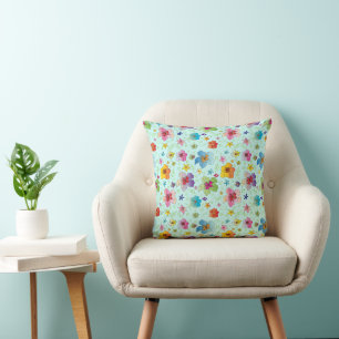 Färgblommor Modern Snyggt Dekorativ kudde