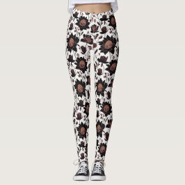 Färgblommor mönster design 23 - baljväxter leggings