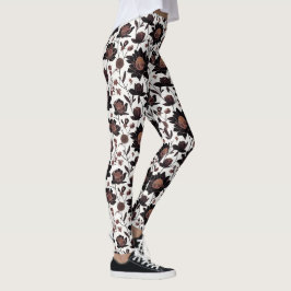 Färgblommor mönster design 23 - baljväxter leggings