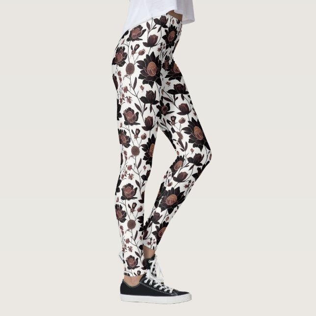 Färgblommor mönster design 23 - baljväxter leggings (Höger)
