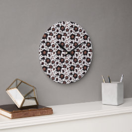 Färgblommor mönster design 23 - väggklocka
