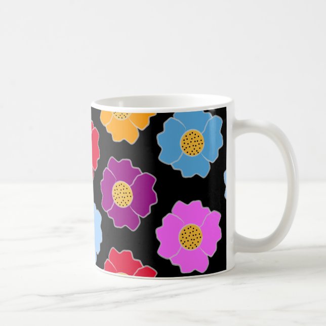 Färgblommor mönster kaffemugg (Höger)