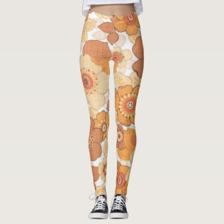 Färgblommor mönster leggings