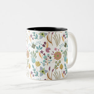 Färgblommor Mönster Två-Tonad Mugg
