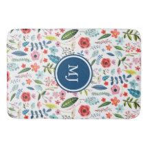 Färgblommor och Blad botaniska Mönster