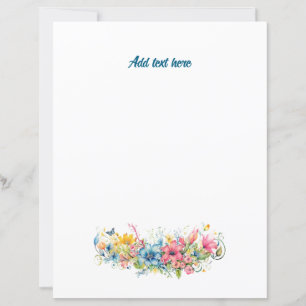 Färgblommor och malltext.