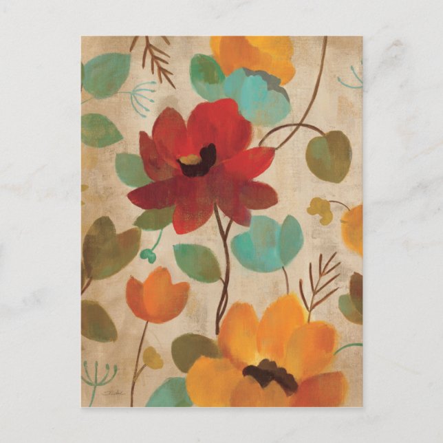 Färgblommor och stöttor vykort (Framsida)