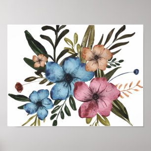 Färgblommor Poster