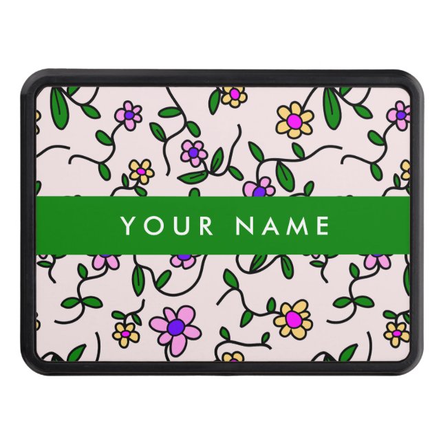 Färgblommor, Rosa, bakgrund, Grönt Dragkroksskydd (Framsidan)