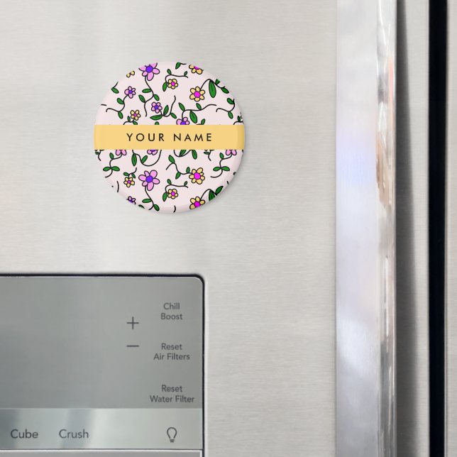 Färgblommor, Rosa, bakgrund, Gult Magnet (In Situ (Fridge))